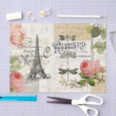  Parijs roze rozen Ephemera Weefpapier Tissuepapier (Craft)