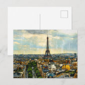 Parijs skyline met de Eiffeltoren Briefkaart (Voorkant / Achterkant)