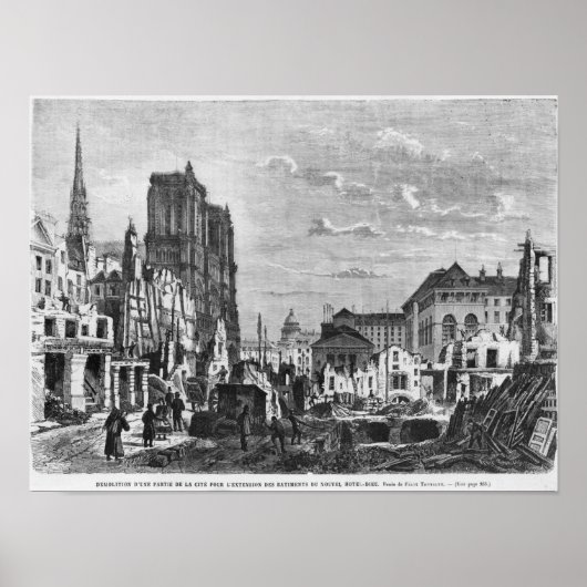 Parijs, sloop van een deel van de Cite Poster (Voorkant)