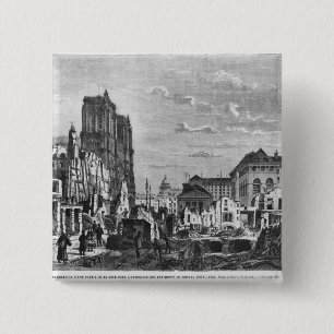 Parijs, sloop van een deel van de Cite Vierkante Button 5,1 Cm