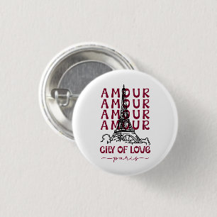 Parijs Stad van Liefde – Eiffeltoren Reis Souvenir Ronde Button 3,2 Cm