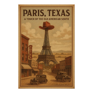 PARIJS, TEXAS — EEN TOETS VAN HET OUWE AMERIKA PERFECT POSTER
