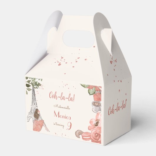 Parijs thema frans verjaardagsfeest bedankdoosjes (Voorkant Zijde)