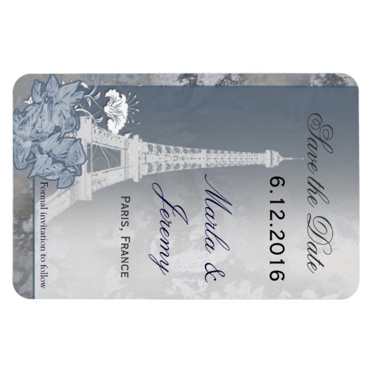 Parijs thema opslaan van de datum magneet (Horizontaal)