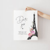Parijs thema zwart roze Eiffeltoren Datumpot Poster
