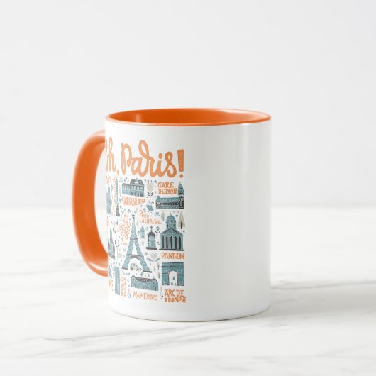 Parijs. | Town Typografie Mok (Voorkant links)