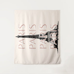 Parijs Travel Art, Travel Art, Pastel, Minimalisti Wandkleed