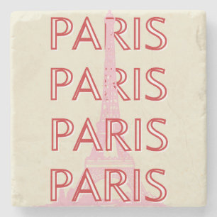 Parijs Travel Art, Travel Art, Preppy, Minimalisti Stenen Onderzetter
