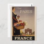 Parijs Travel Poster Briefkaart (Voorkant / Achterkant)