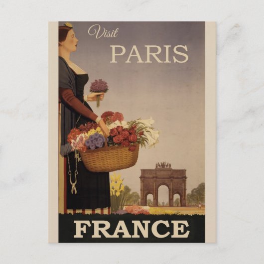  Parijs Travel Poster Briefkaart (Voorkant)