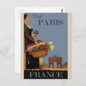  Parijs Travel Poster Briefkaart (Voorkant / Achterkant)