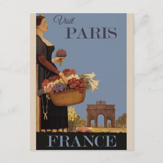  Parijs Travel Poster Briefkaart (Voorkant)