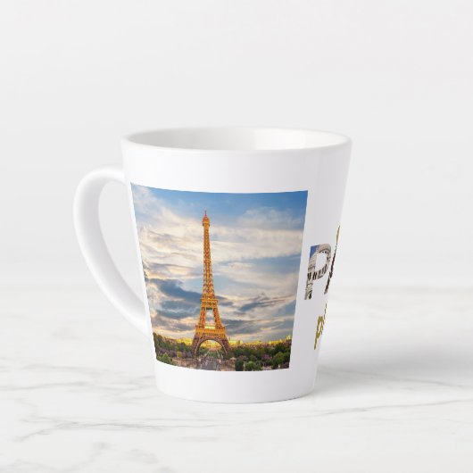 Parijs trekt meer Parijs alsjeblieft Golden Glitte Latte Mok (Linkerhoek)