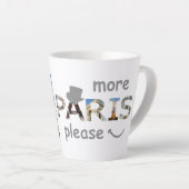 Parijs trekt meer Parijs alsjeblieft zilver glitte Latte Mok (Rechterhoek)