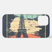 Parijs typografie: abstract Eiffel poster. Case-Mate iPhone Case (Achterkant (horizontaal))