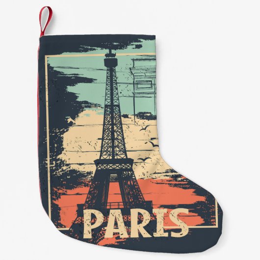 Parijs typografie: abstract Eiffel poster. Kleine Kerstsok (Voorkant)