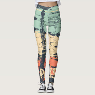 Parijs typografie: abstract Eiffel poster. Leggings