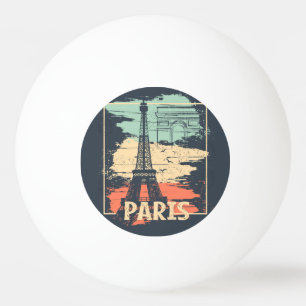 Parijs typografie: abstract Eiffel poster. Pingpongballen