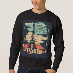 Parijs typografie: abstract Eiffel poster. Trui