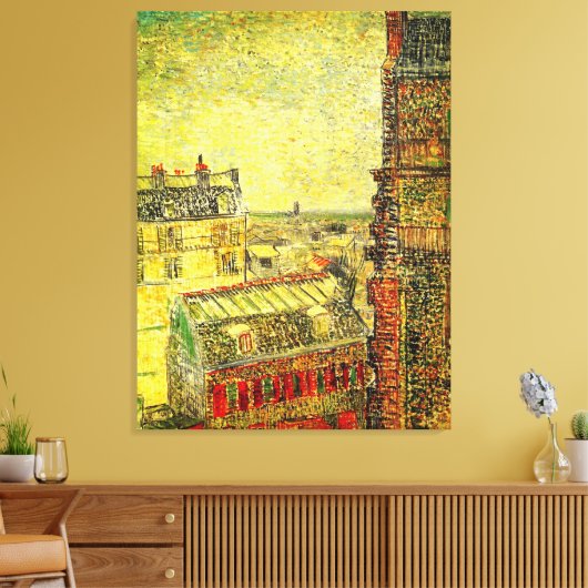 Parijs Uitzicht van Vincent's Room door Vincent va Canvas Afdruk (Insitu (Woonkamer))