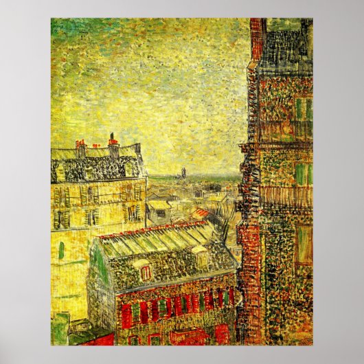 Parijs Uitzicht van Vincent's Room door Vincent va Poster (Voorkant)