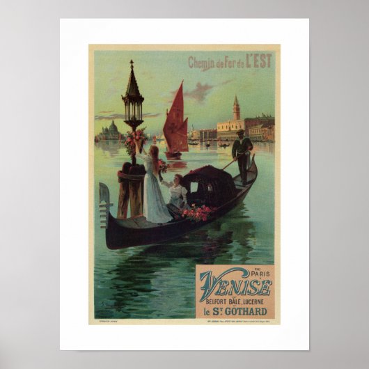 Parijs Venice Italië oud reizen en romantisch Poster (Voorkant)