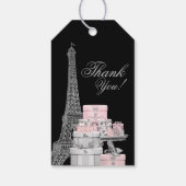 Parijs verjaardagsfeestje gunst cadeaulabel (Achterkant)