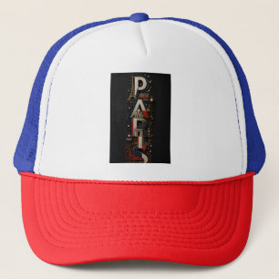 Parijs – Verticale 3D Micro Mozaïek met Franse Kle Trucker Pet