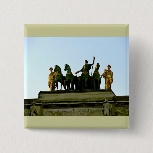 Parijs Vierkante Button 5,1 Cm (Voorkant)