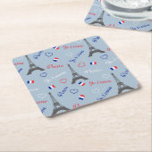 Parijs Vierkante Kartonnen Onderzetter (Schuin)