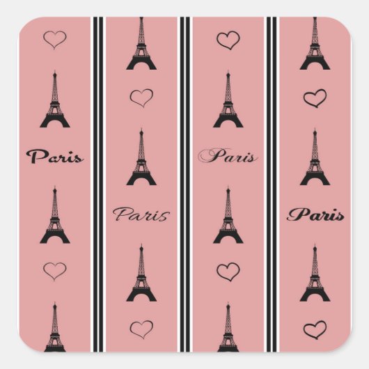 Parijs Vierkante Sticker (Voorkant)
