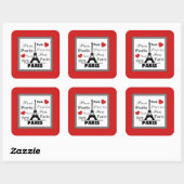 Parijs Vierkante Sticker (Vel)