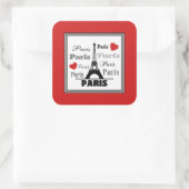 Parijs Vierkante Sticker (Tas)