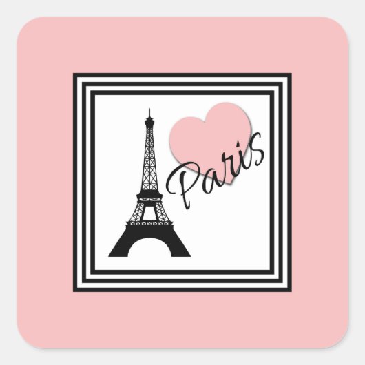 Parijs Vierkante Sticker (Voorkant)