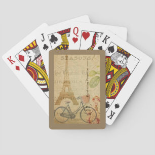 Parijs vintage met Eiffeltoren Pokerkaarten