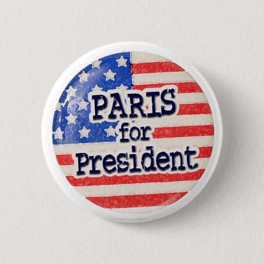 Parijs voor President Ronde Button 5,7 Cm (Voorkant)