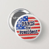 Parijs voor President Ronde Button 5,7 Cm (Voorkant /achterkant)