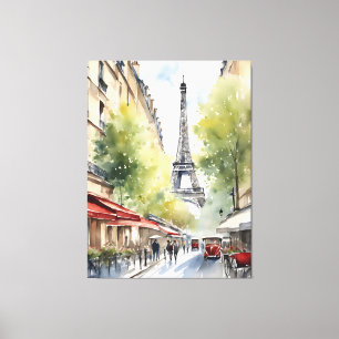 Parijs waterverf kunst canvas afdruk