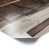 Parijs waterverf schilderij foto afdruk (Hoek)