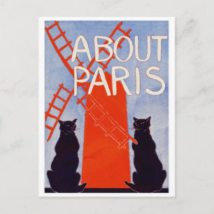  Parijs: Windmill Cats Briefkaart
