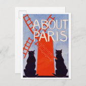  Parijs: Windmill Cats Briefkaart (Voorkant / Achterkant)