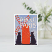  Parijs: Windmill Cats Briefkaart (Staand voorkant)