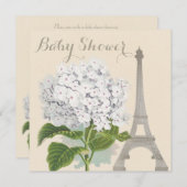 Parijs  Witte Hydrangea Bloem Baby shower Kaart (Voorkant / Achterkant)