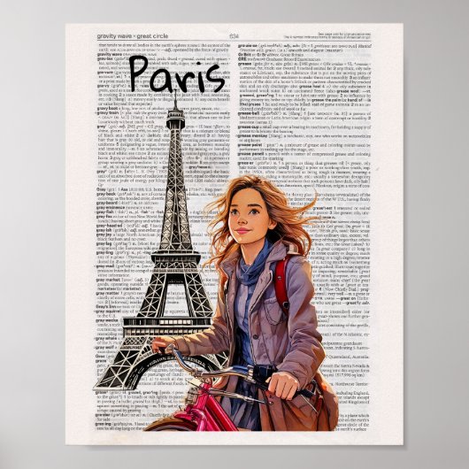 Parijs Woordenboek pagina art print (Voorkant)