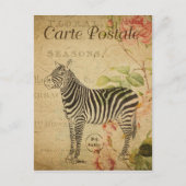 Parijs Zebra Briefkaart (Voorkant)