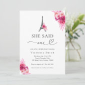 Parijs zei ze Oui Eiffeltoren Vrijgezellenfeest Kaart (Staand voorkant)