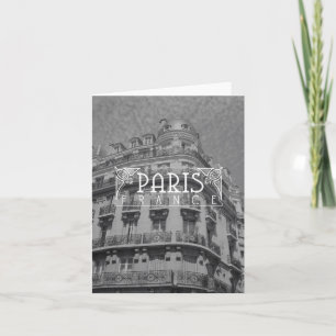 Parijs Zwart-wit Travel Notecard Architectuur Kaart