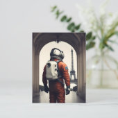 Parijse astronaut briefkaart (Staand voorkant)