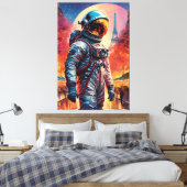 Parijse astronaut canvas afdruk (Insitu (Slaapkamer))