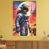 Parijse astronaut canvas afdruk (Insitu (Woonkamer))
